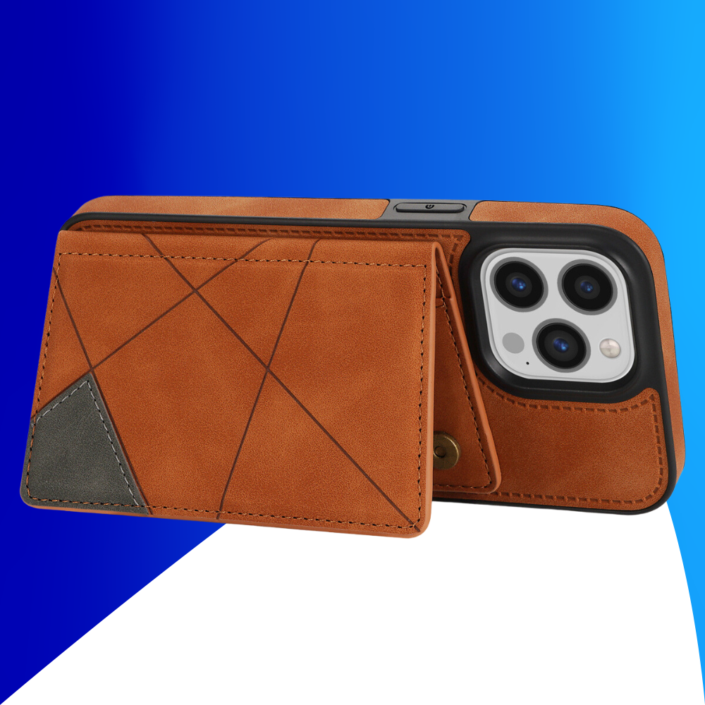 JVS Products iPhone 15 Pro Max hoesje - Backcover - Pasjeshouder - Portemonnee - Camerabescherming - Stijlvol patroon - TPU - Oranje