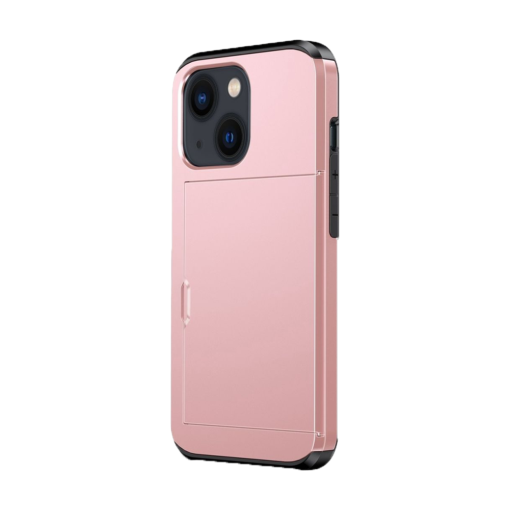iPhone 15 Pro Max hoesje - Backcover - Hardcase - Pasjeshouder - Portemonnee - Shockproof - TPU - Rose Goud afbeelding