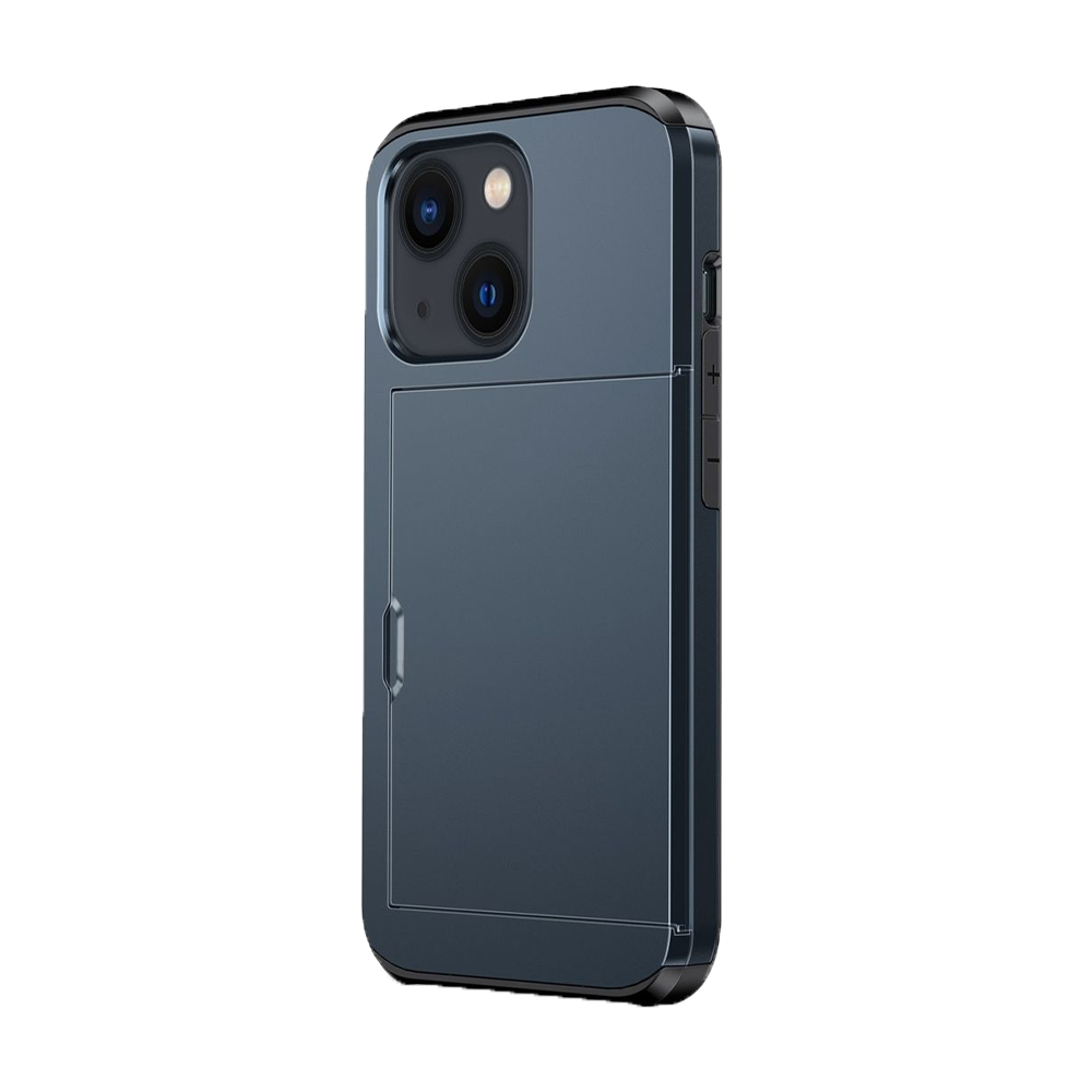 iPhone 15 Pro Max hoesje - Backcover - Hardcase - Pasjeshouder - Portemonnee - Shockproof - TPU - Marineblauw afbeelding
