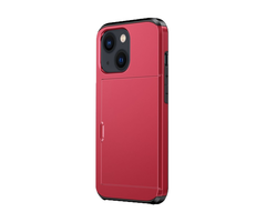 JVS Products iPhone 15 hoesje - Backcover - Hardcase - Pasjeshouder - Portemonnee - Shockproof - TPU - Rood