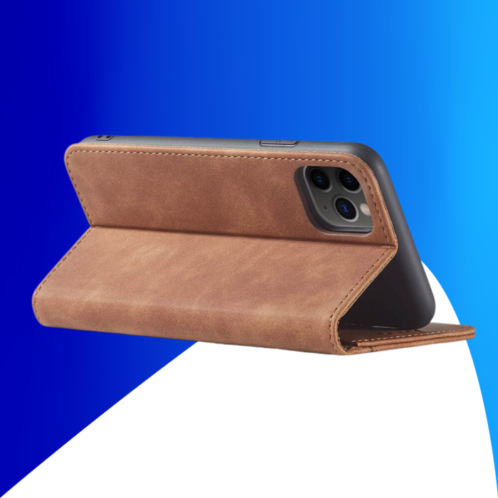 JVS Products iPhone 15 Pro Max hoesje - Bookcase - Pasjeshouder - Portemonnee - Kunstleer - Bruin