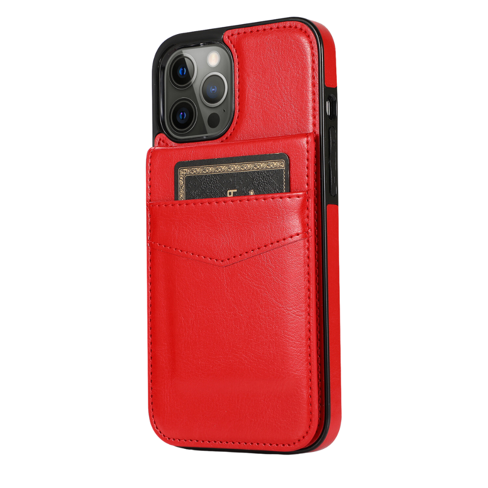 iPhone 15 Pro Max hoesje - Backcover - Pasjeshouder - Portemonnee - Kunstleer - Rood afbeelding