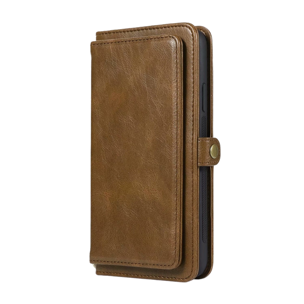 iPhone 15 Plus hoesje - Bookcase - Afneembaar 2 in 1 - Backcover - Pasjeshouder - Portemonnee - Kunstleer - Bruin afbeelding