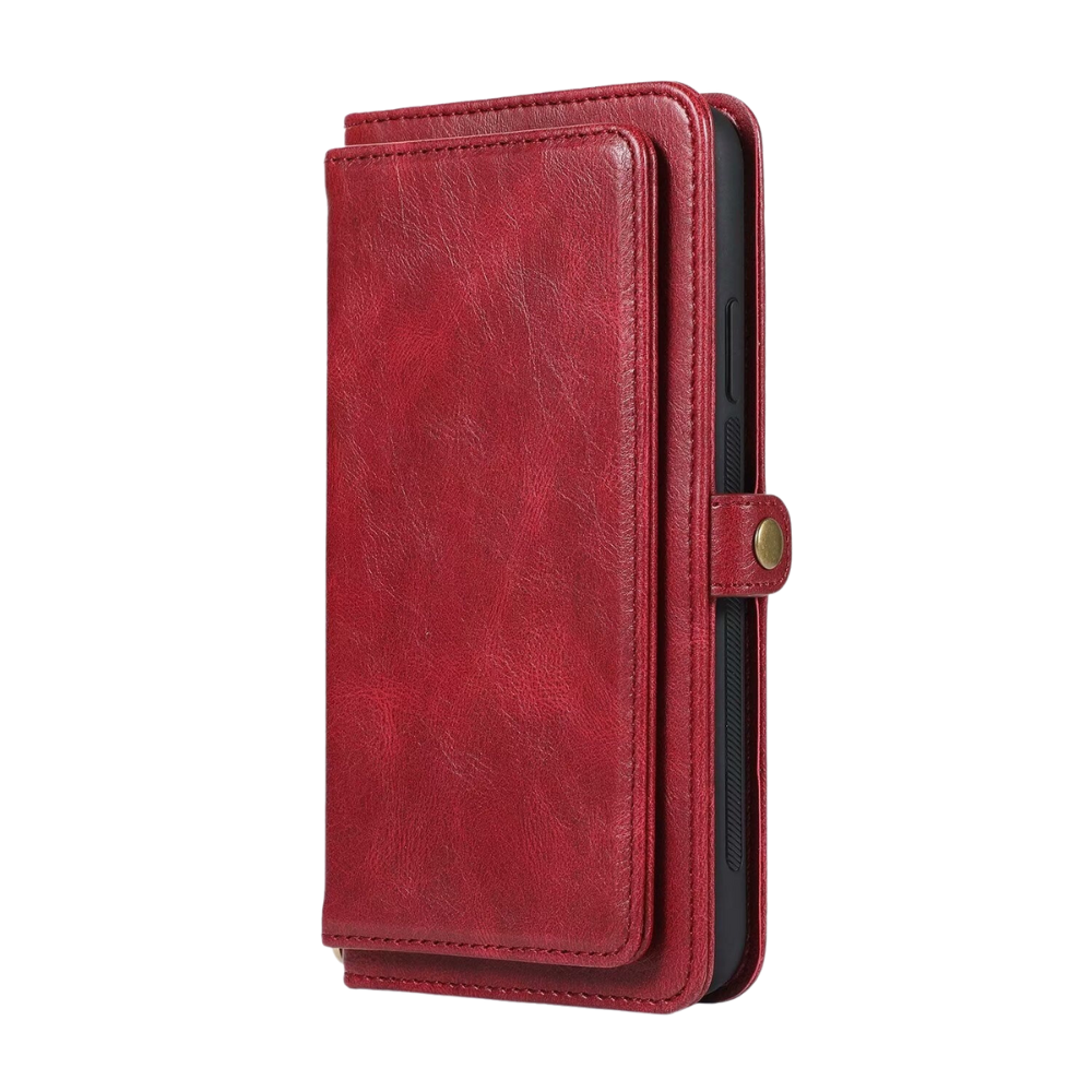 iPhone 15 Plus hoesje - Bookcase - Afneembaar 2 in 1 - Backcover - Pasjeshouder - Portemonnee - Kunstleer - Rood afbeelding