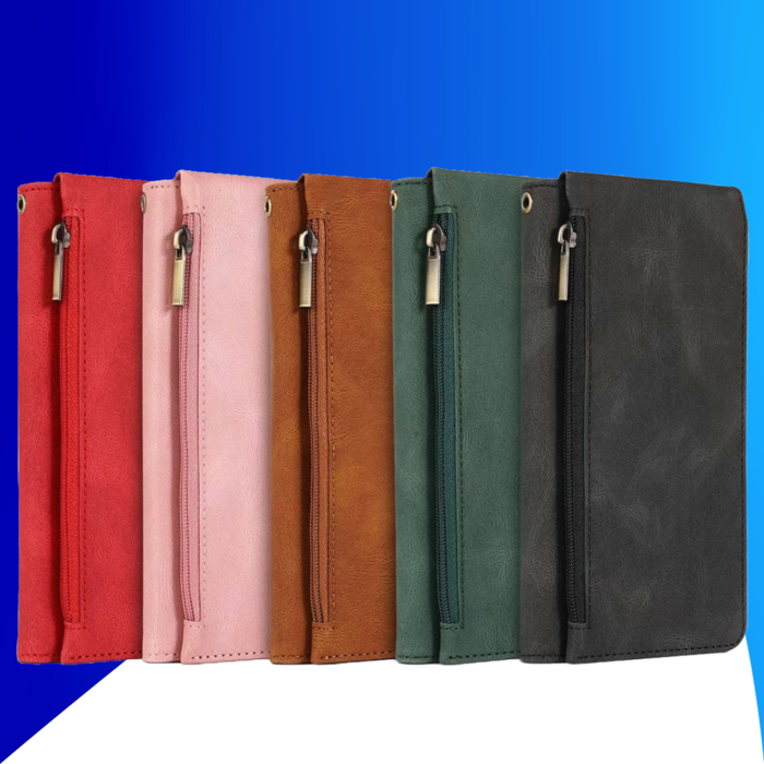 JVS Products iPhone 15 hoesje - Bookcase - Pasjeshouder - Portemonnee - Rits - Kunstleer - Rose Goud