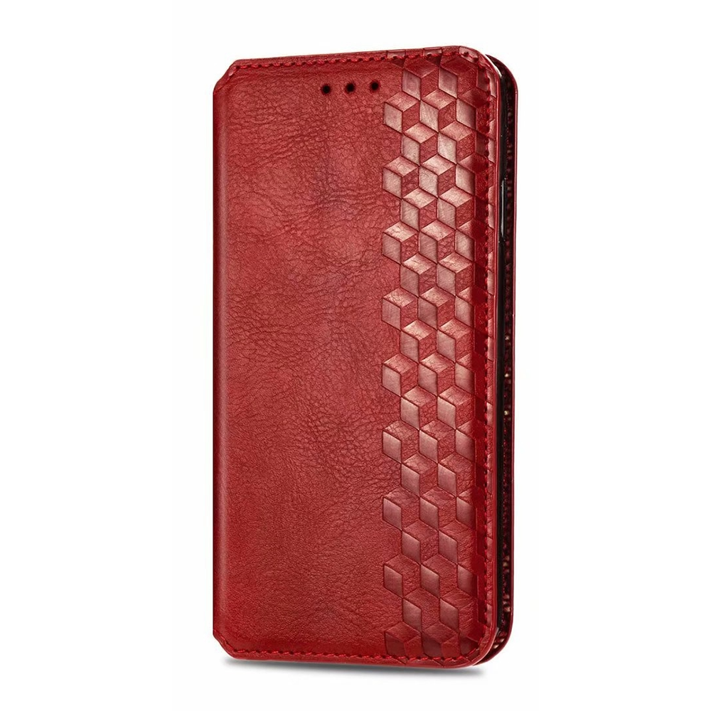 iPhone 15 Pro Max hoesje - Bookcase - Pasjeshouder - Portemonnee - Diamantpatroon - Kunstleer - Rood afbeelding