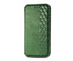 JVS Products iPhone 15 hoesje - Bookcase - Pasjeshouder - Portemonnee - Diamantpatroon - Kunstleer - Groen