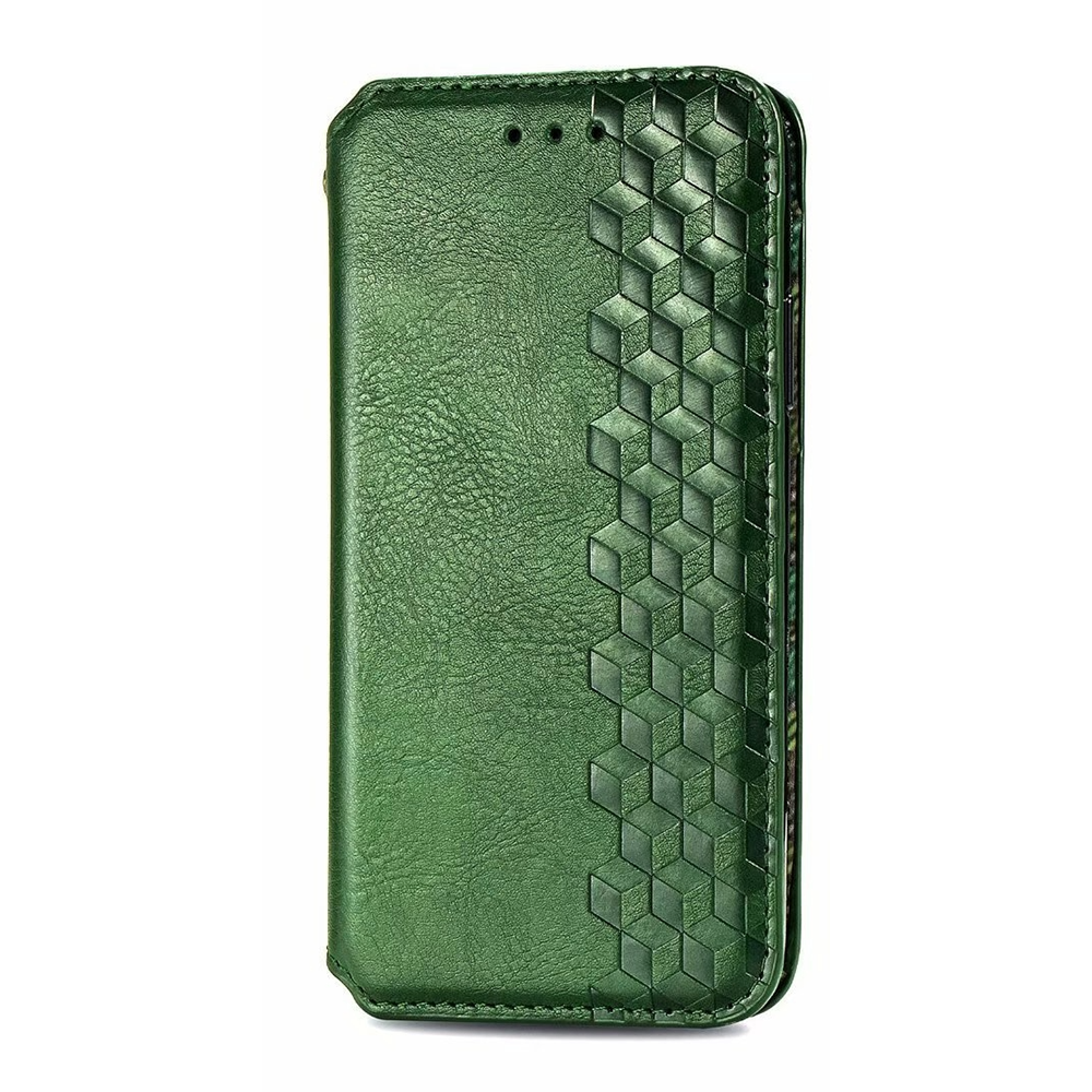 iPhone 15 Plus hoesje - Bookcase - Pasjeshouder - Portemonnee - Diamantpatroon - Kunstleer - Groen afbeelding