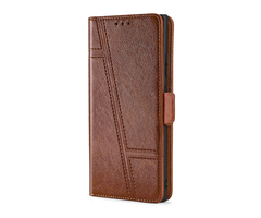 JVS Products iPhone 15 hoesje - Bookcase - Pasjeshouder - Portemonnee - Patroon - Kunstleer - Bruin