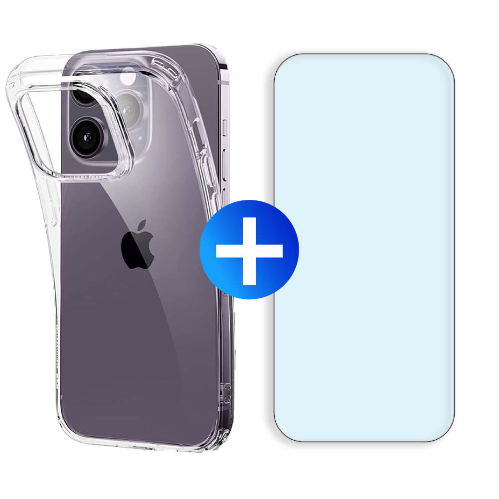iPhone 15 Pro Backcover hoesje + Premium Screenprotector - Transparant - Extra Dun - iPhone 15 Pro - Hoes - Cover - Case - Screenprotector kit