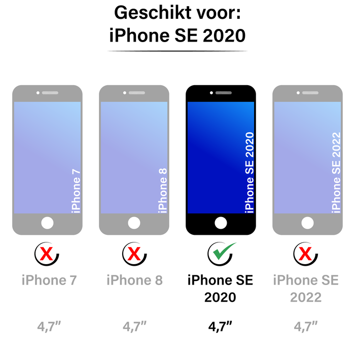 JVS Products iPhone SE 2020 hoesje - Bookcase - Pasjeshouder - Portemonnee - Vlinderpatroon - Kunstleer - Blauw