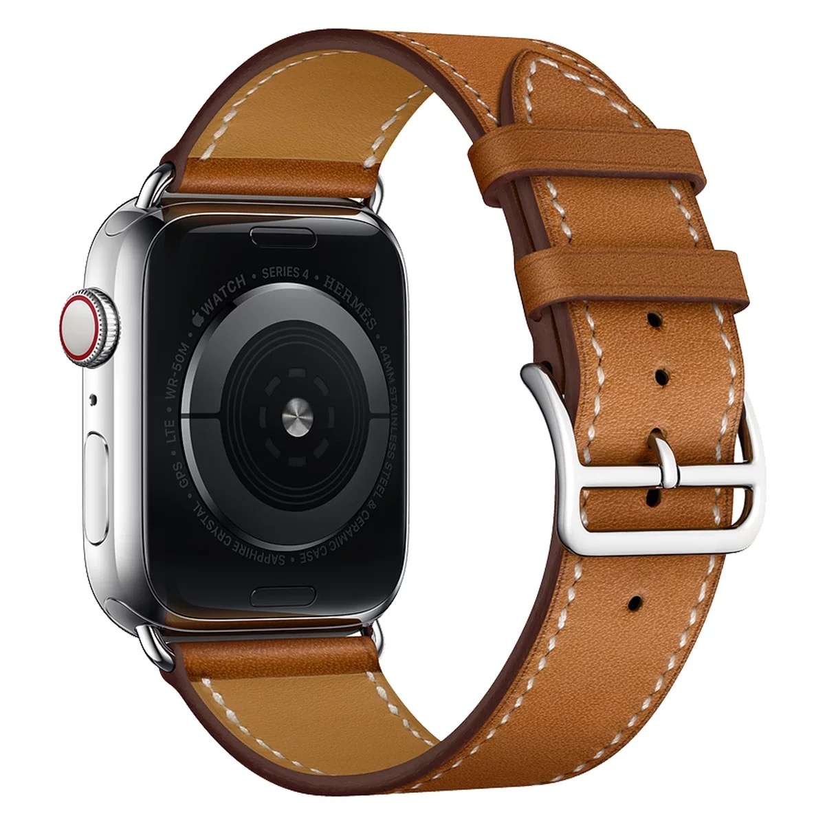 Bandje geschikt voor Apple Watch 42/44MM - Horloge bandje - Polsband - Kunstleer - Bruin - Maat S