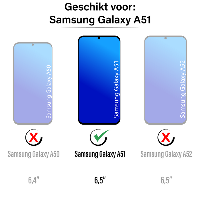 JVS Products Samsung Galaxy A51 hoesje - Bookcase - Koord - Pasjeshouder - Portemonnee - Camerabescherming - Bloemenpatroon - Kunstleer - Blauw