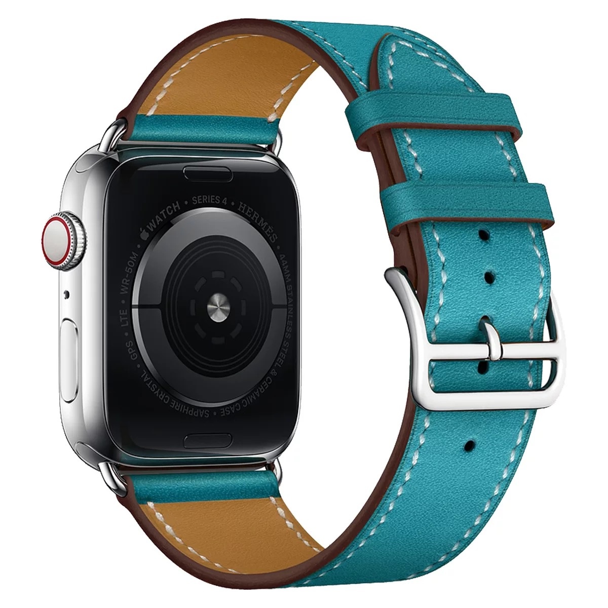 Bandje geschikt voor Apple Watch 42/44MM - Horloge bandje - Polsband - Kunstleer - Blauw - Maat S