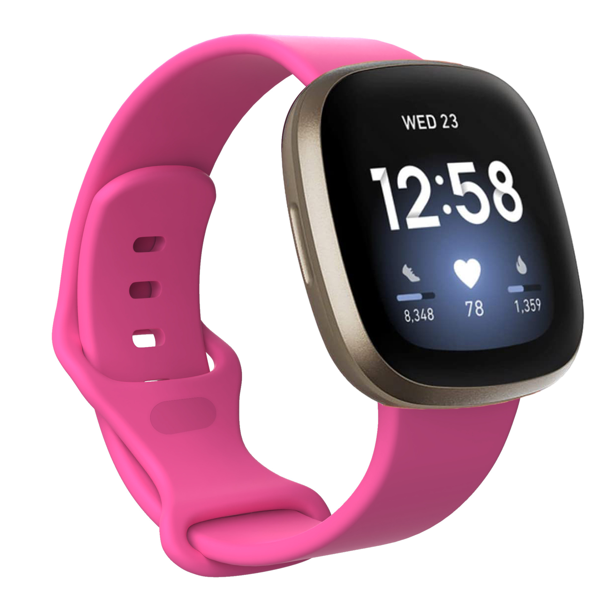 Bandje geschikt voor Fitbit Fitbit Versa 3 - Polsband - Horlogebandje - Siliconen - Roze - Maat S