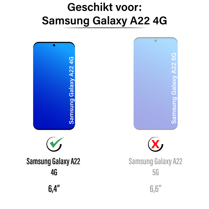 JVS Products Samsung Galaxy A22 4G hoesje - Bookcase - Koord - Pasjeshouder - Portemonnee - Camerabescherming - Kunstleer - Paars