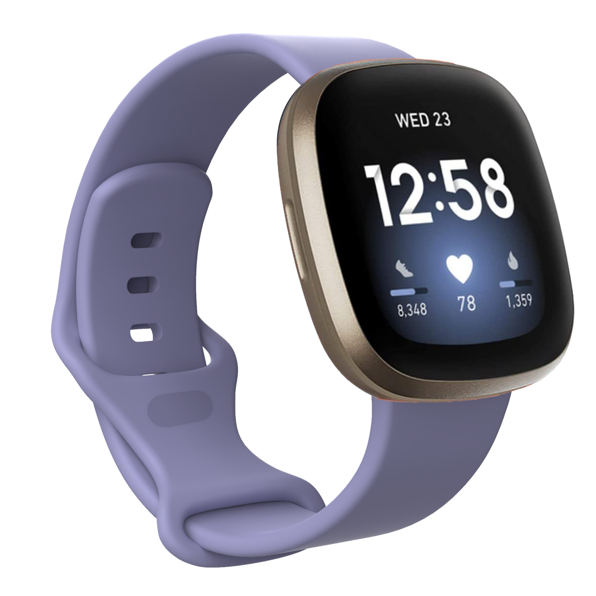 Bandje geschikt voor Fitbit Fitbit Versa 3 - Polsband - Horlogebandje - Siliconen - Lila - Maat S