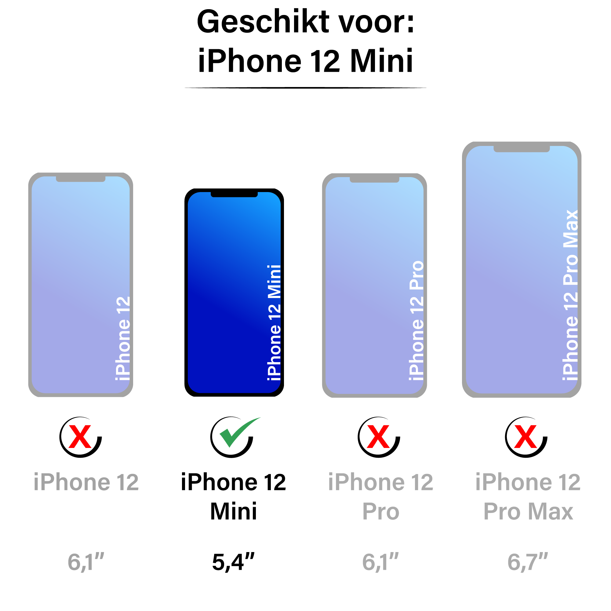 JVS Products iPhone 12 Mini hoesje - Bookcase - Koord - Pasjeshouder -  Portemonnee - Rits - Kunstleer - Blauw - AllYourGames.nl