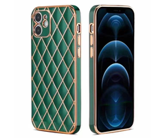 JVS Products Samsung Galaxy S22 Ultra hoesje - Backcover - Ruitpatroon - Siliconen - Donkergroen