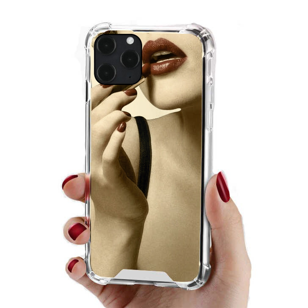 iPhone 14 Anti Shock Hoesje met Spiegel Extra Dun - Apple iPhone 14 Hoes Cover Case Mirror - Goud