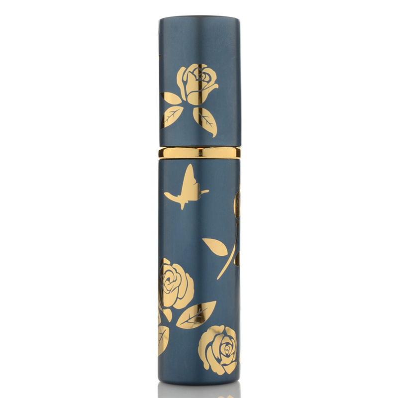 Luxe Mini Parfum Flesje - Navulbaar - 10 ml - Reisflesje - Parfumverstuiver - Blauw / Goud