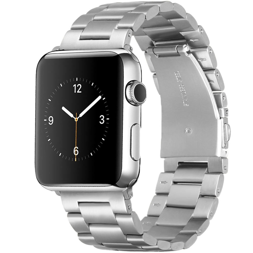 Bandje geschikt voor Apple Watch 38/40MM - Geschikt voor Series 1/2/3/4/5/6/7/8/9/SE/Ultra 1&2 - Maat One Size - Horlogebandje - Metaal - Zilver