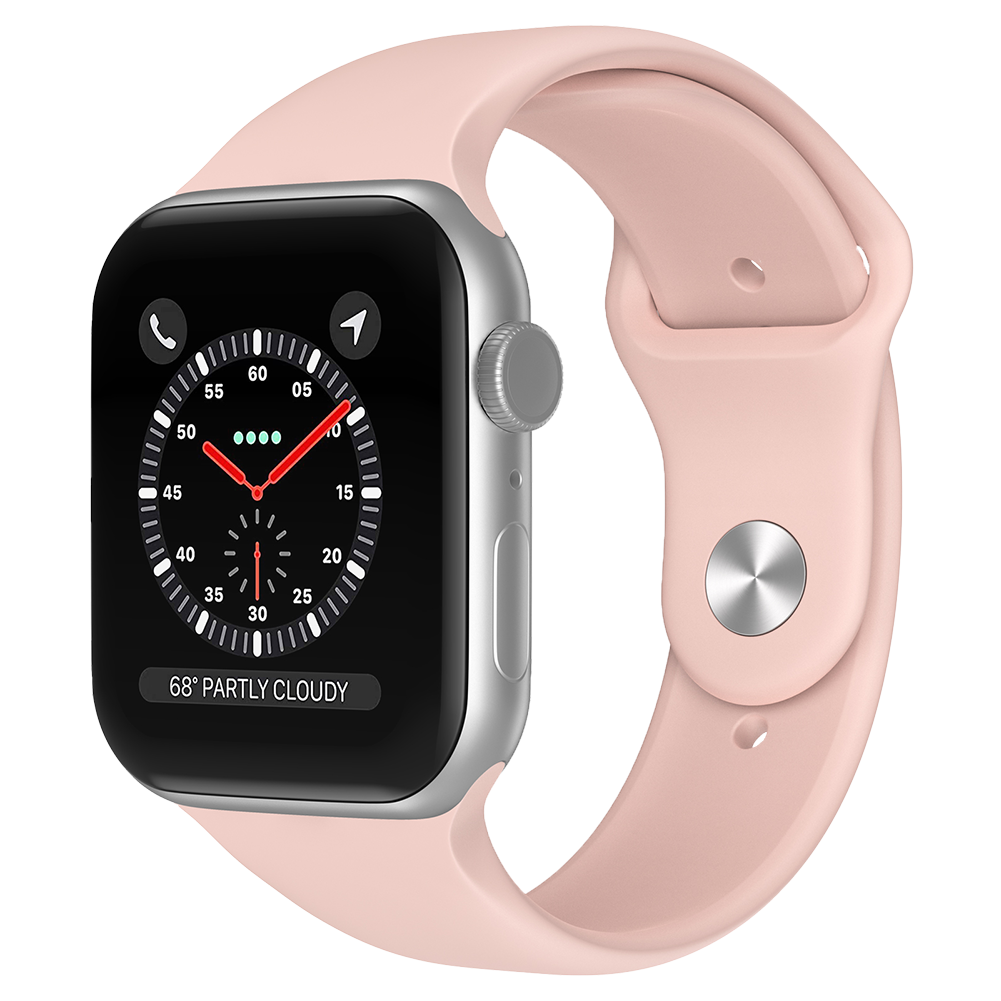 Bandje geschikt voor Apple Watch 42/44MM - Geschikt voor Series 1/2/3/4/5/6/7/8/9/SE/Ultra 1&2 - Maat S - Horlogebandje - Siliconen - Zalmroze