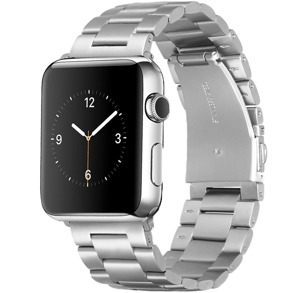 Bandje geschikt voor Apple Watch 42/44MM - Geschikt voor Series 1/2/3/4/5/6/7/8/9/SE/Ultra 1&2 - Maat One Size - Horlogebandje - Metaal - Zilver