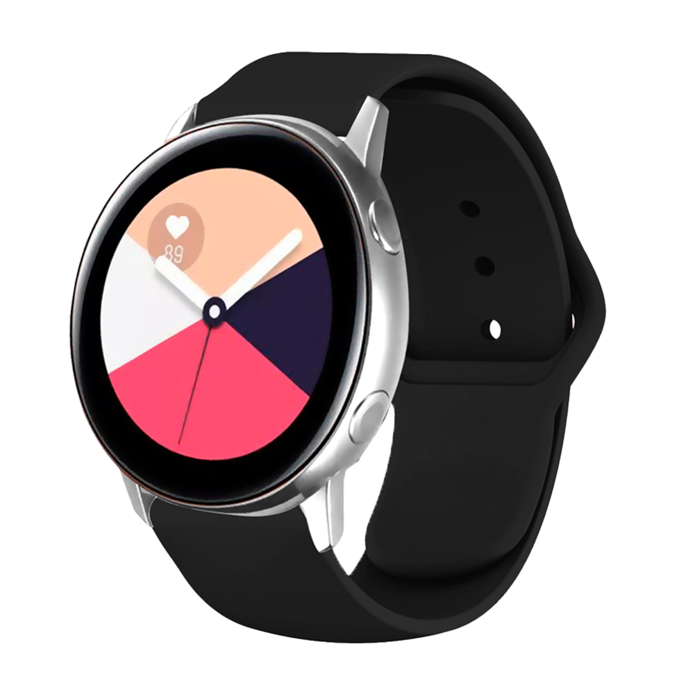 Bandje geschikt voor Samsung Galaxy Watch 45/46MM - Geschikt voor Samsung Galaxy Watch 1/3/Gear S3 Classic/Gear S3 Frontier - Maat One Size - Horlogebandje - Siliconen - Zwart