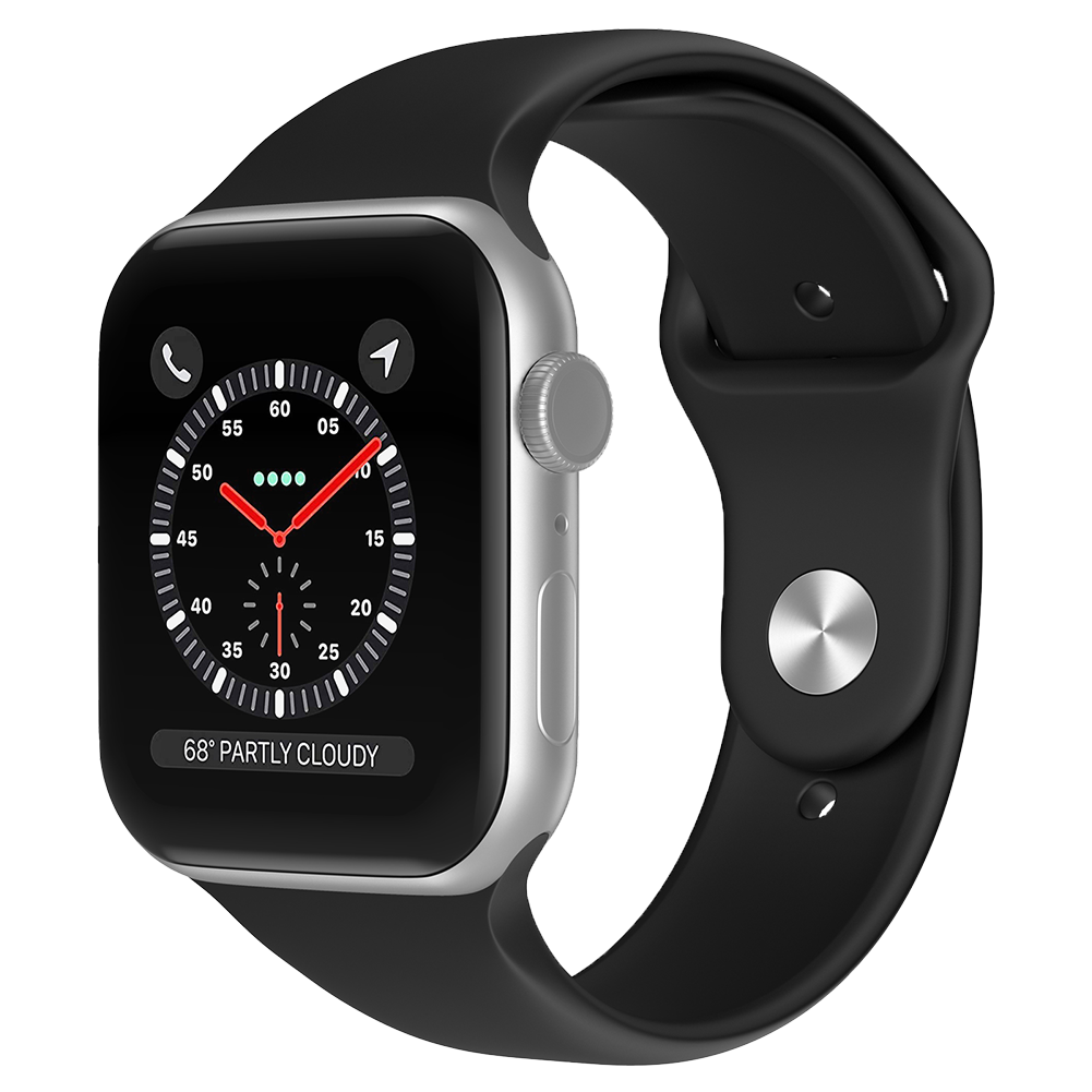 Bandje geschikt voor Apple Watch 42/44MM - Geschikt voor Series 1/2/3/4/5/6/7/8/9/SE/Ultra 1&2 - Maat S - Horlogebandje - Siliconen - Zwart