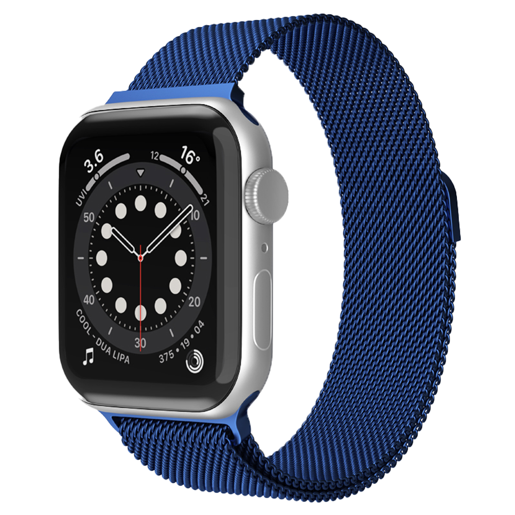 Bandje geschikt voor Apple Watch 38/40MM - Geschikt voor Series 1/2/3/4/5/6/7/8/9/SE/Ultra 1&2 - Maat One Size - Horlogebandje - Milanees - Donkerblauw