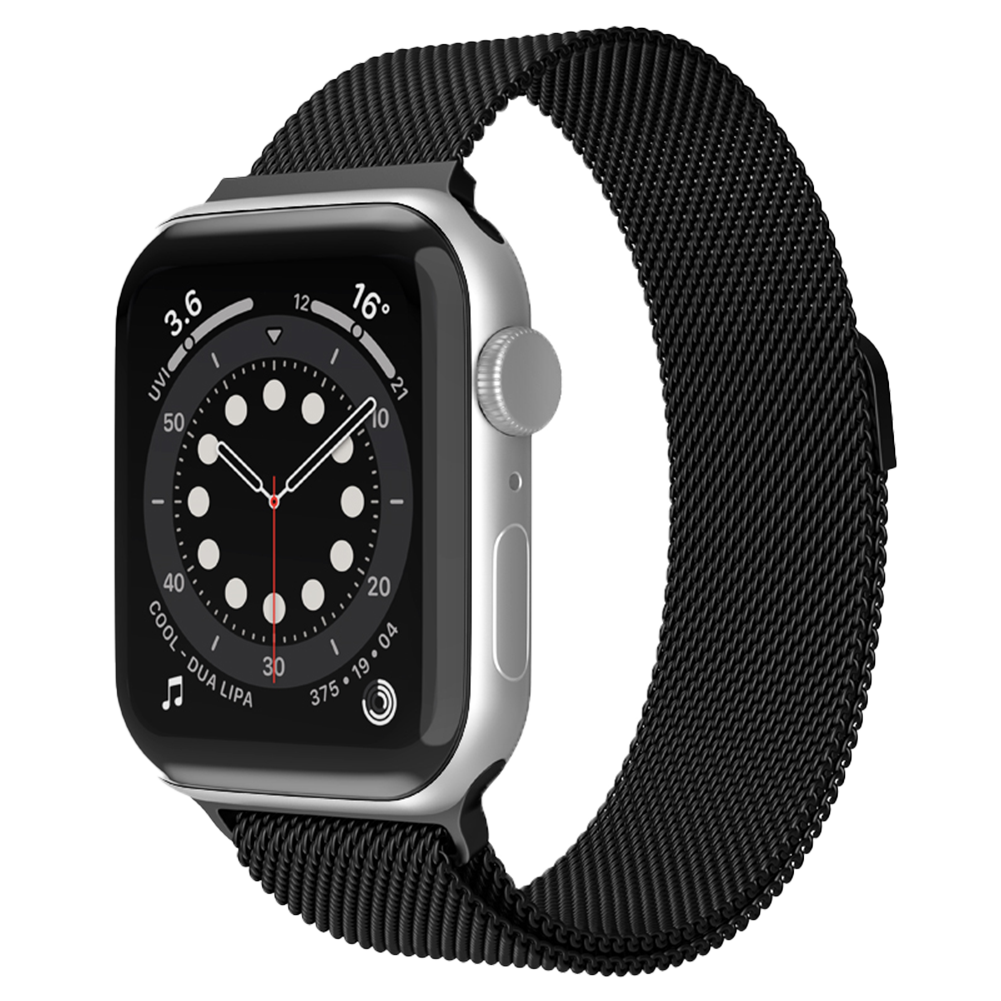 Bandje geschikt voor Apple Watch 38/40MM - Geschikt voor Series 1/2/3/4/5/6/7/8/9/SE/Ultra 1&2 - Maat One Size - Horlogebandje - Milanees - Zwart