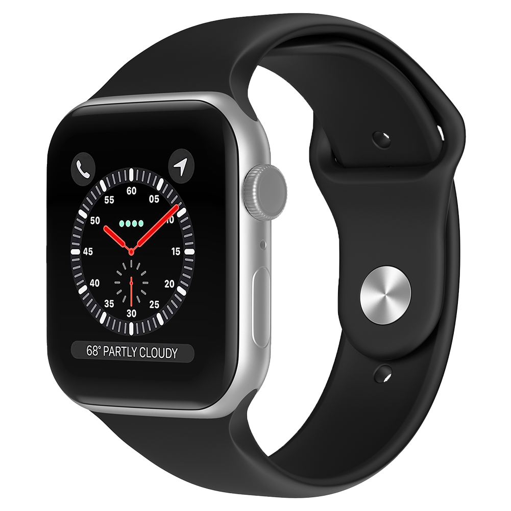 Bandje geschikt voor Apple Watch 42/44MM - Geschikt voor Series 1/2/3/4/5/6/7/8/9/SE/Ultra 1&2 - Maat L - Horlogebandje - Siliconen - Zwart
