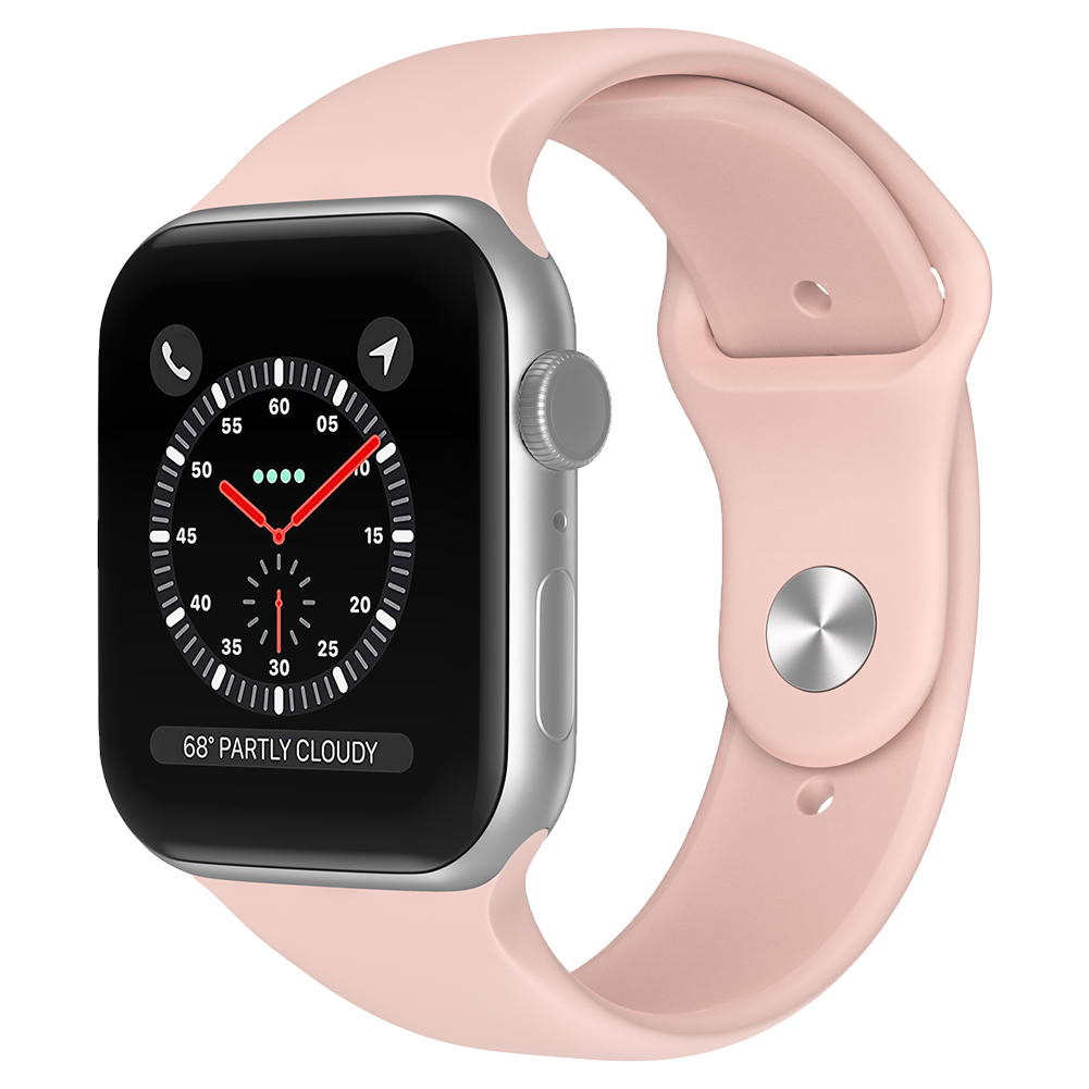 Bandje geschikt voor Apple Watch 38/40MM - Geschikt voor Series 1/2/3/4/5/6/7/8/9/SE/Ultra 1&2 - Maat S - Horlogebandje - Siliconen - Zalmroze