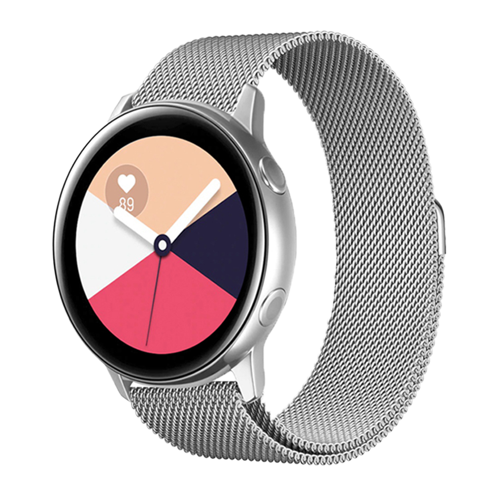 Bandje geschikt voor Samsung Galaxy Watch 45/46MM - Geschikt voor Samsung Galaxy Watch 1/3/Gear S3 Classic/Gear S3 Frontier - Maat One Size - Horlogebandje - Milanees - Zilver