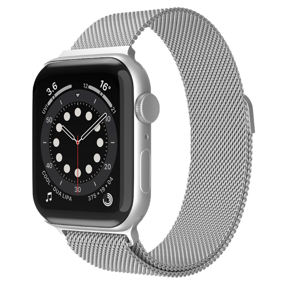 Bandje geschikt voor Apple Watch 38/40MM - Geschikt voor Series 1/2/3/4/5/6/7/8/9/SE/Ultra 1&2 - Maat One Size - Horlogebandje - Milanees - Zilver