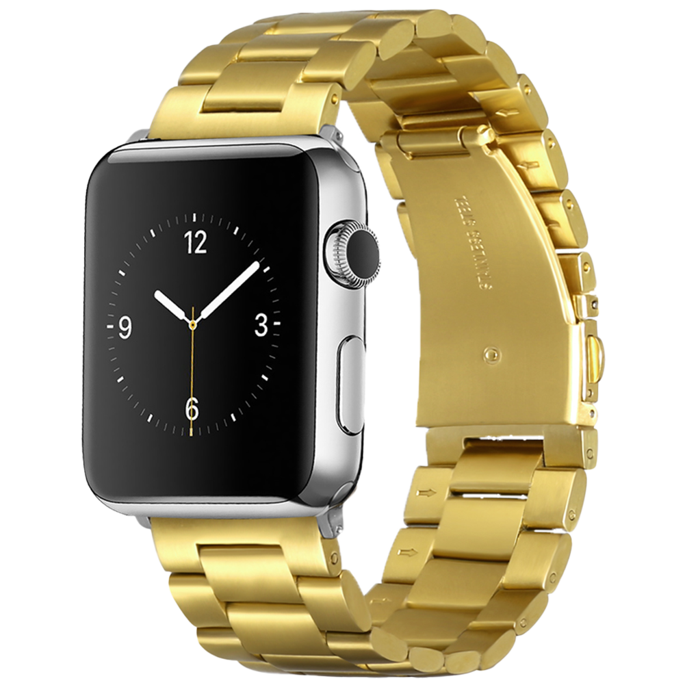 Bandje geschikt voor Apple Watch 42/44MM - Geschikt voor Series 1/2/3/4/5/6/7/8/9/SE/Ultra 1&2 - Maat One Size - Horlogebandje - Metaal - Goud