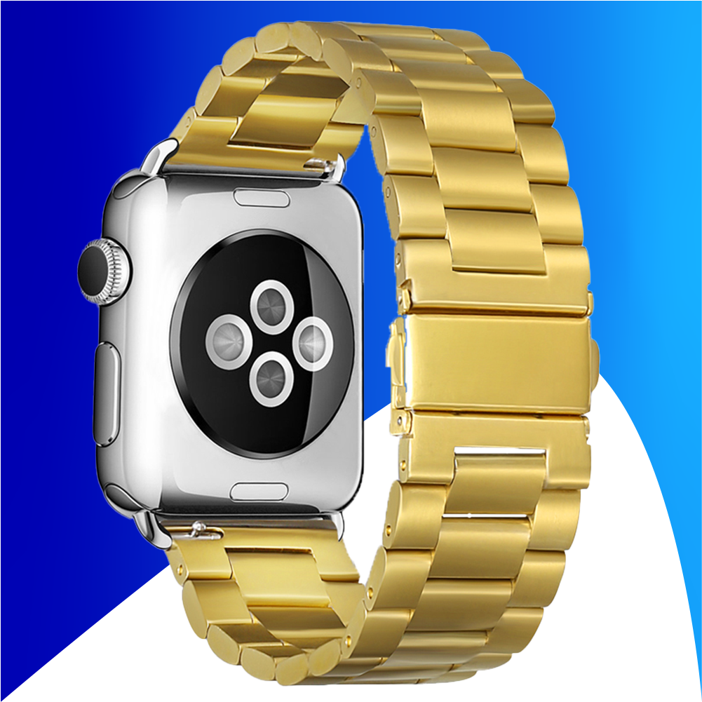 JVS Products Bandje geschikt voor Apple Watch 42 44MM Geschikt voor Series 1 2 3 4 5 6 7 8 9 SE Ultra 1 2 Maat One Size Horlogebandje Metaal Goud AllYourGames