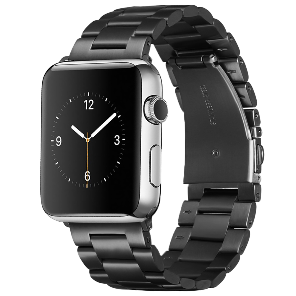 Bandje geschikt voor Apple Watch 38/40MM - Geschikt voor Series 1/2/3/4/5/6/7/8/9/SE/Ultra 1&2 - Maat One Size - Horlogebandje - Metaal - Zwart