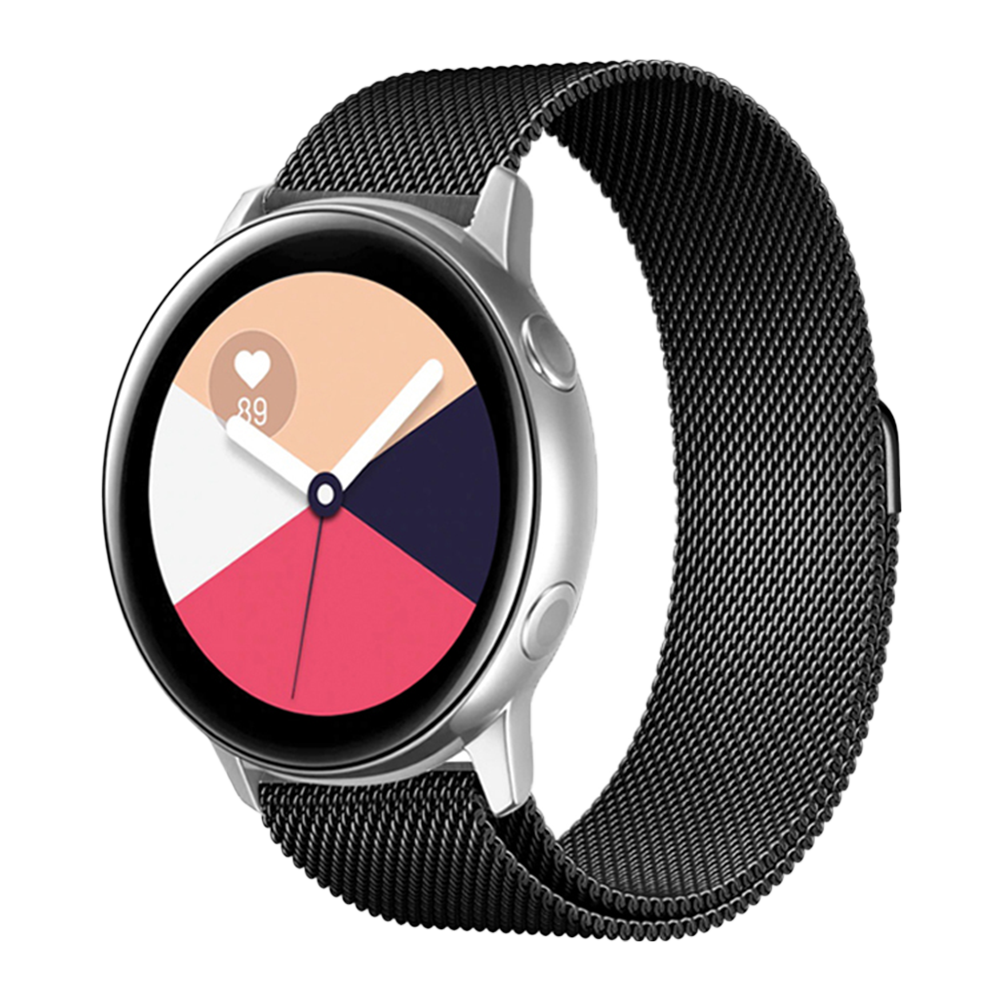 Bandje geschikt voor Samsung Galaxy Watch 45/46MM - Geschikt voor Samsung Galaxy Watch 1/3/Gear S3 Classic/Gear S3 Frontier - Maat One Size - Horlogebandje - Milanees - Zwart