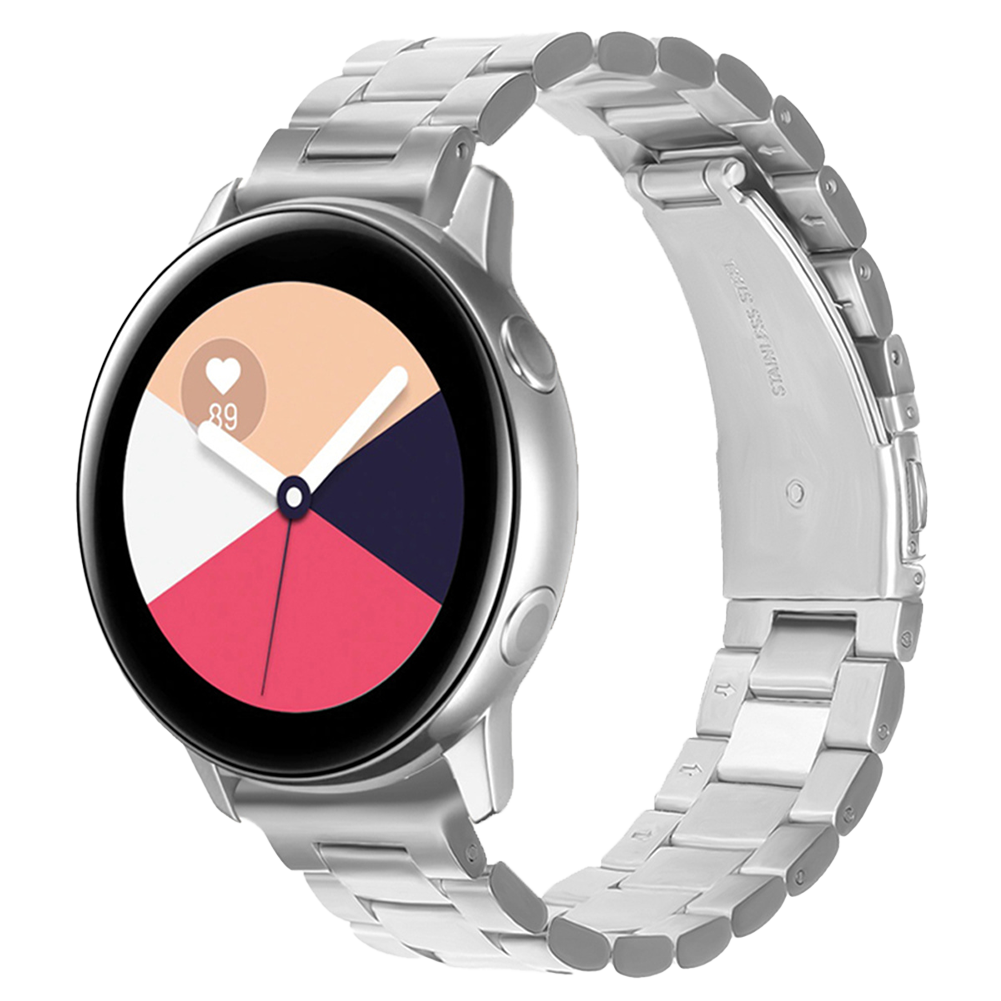 Bandje geschikt voor Samsung Galaxy Watch 45/46MM - Geschikt voor Samsung Galaxy Watch 1/3/Gear S3 Classic/Gear S3 Frontier - Maat One Size - Horlogebandje - Metaal - Zilver afbeelding