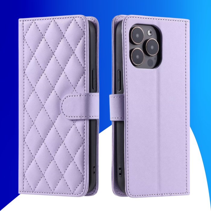 JVS Products iPhone XR hoesje - Bookcase - Pasjeshouder - Koord - Kunstleer - Paars