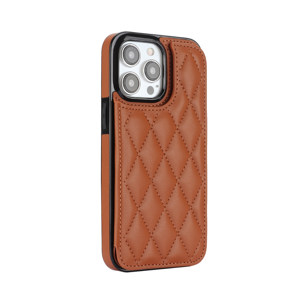 iPhone XS Max hoesje - Backcover - Pasjeshouder - Kunstleer - Bruin