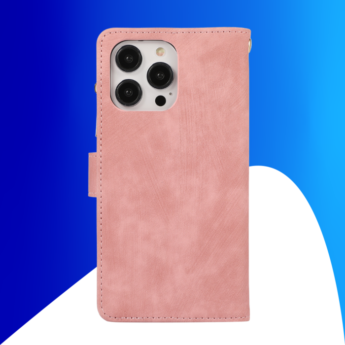 JVS Products Samsung Galaxy S21 Ultra hoesje - Bookcase - Pasjeshouder - Portemonnee - Koord - Kunstleer - Roze