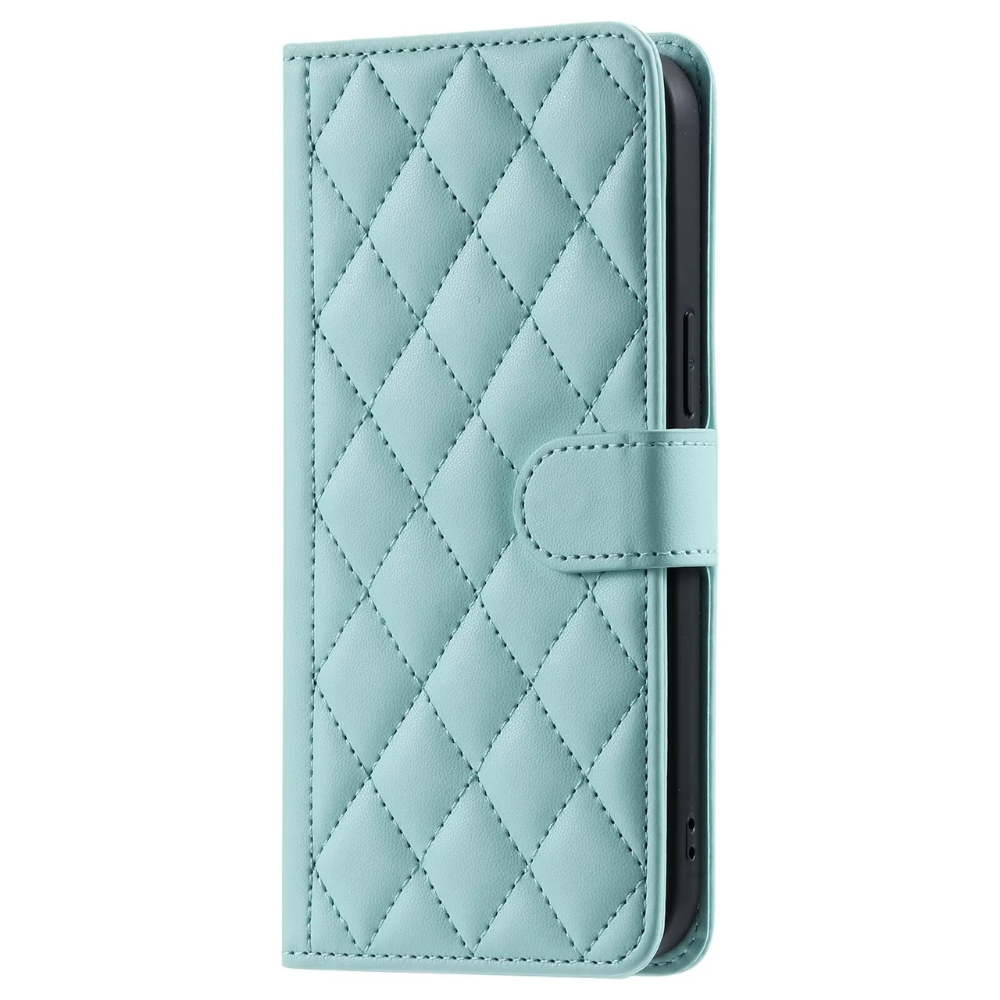 Samsung Galaxy S21 FE hoesje - Bookcase - Pasjeshouder - Koord - Kunstleer - Turquoise