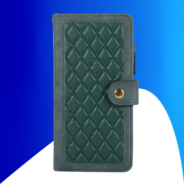 JVS Products iPhone 14 Pro hoesje - Bookcase - Pasjeshouder - Portemonnee - Koord - Kunstleer - Groen