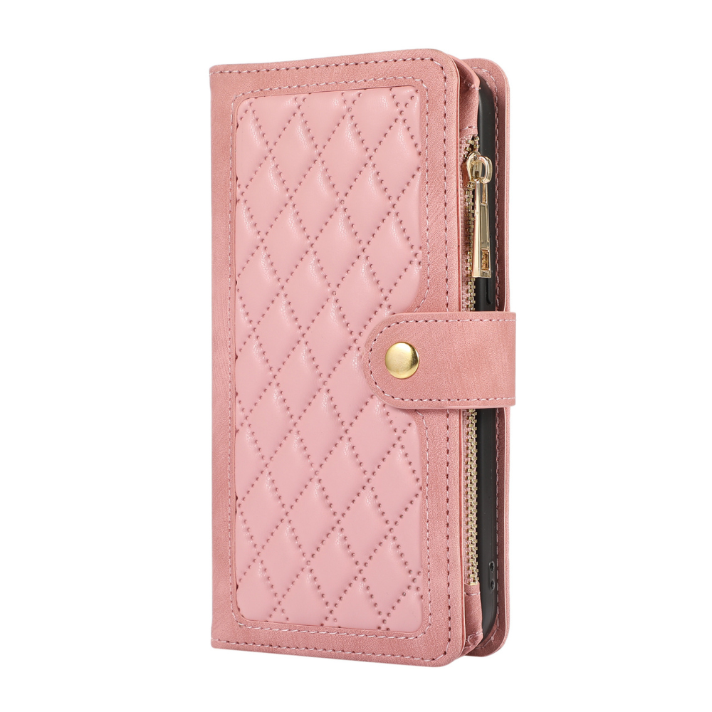 iPhone X hoesje - Bookcase - Pasjeshouder - Portemonnee - Koord - Kunstleer - Roze