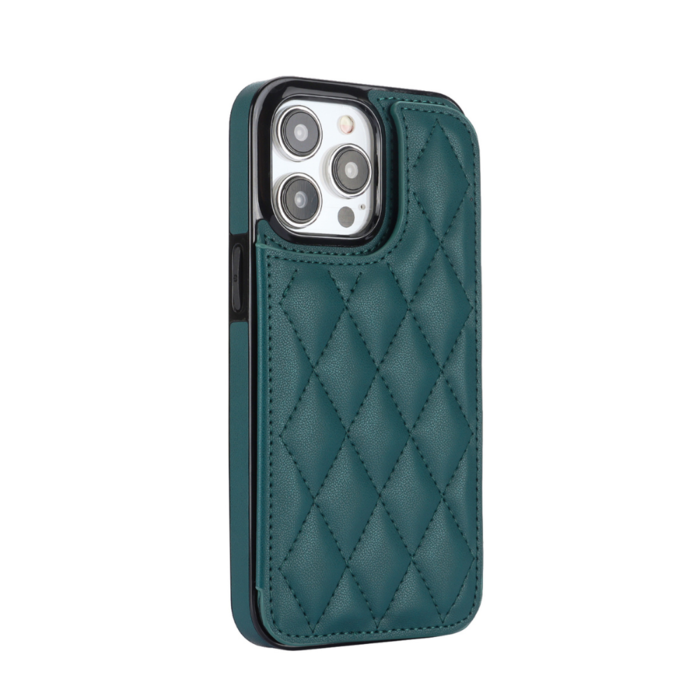 JVS Products iPhone 12 hoesje - Backcover - Pasjeshouder - Kunstleer - Groen