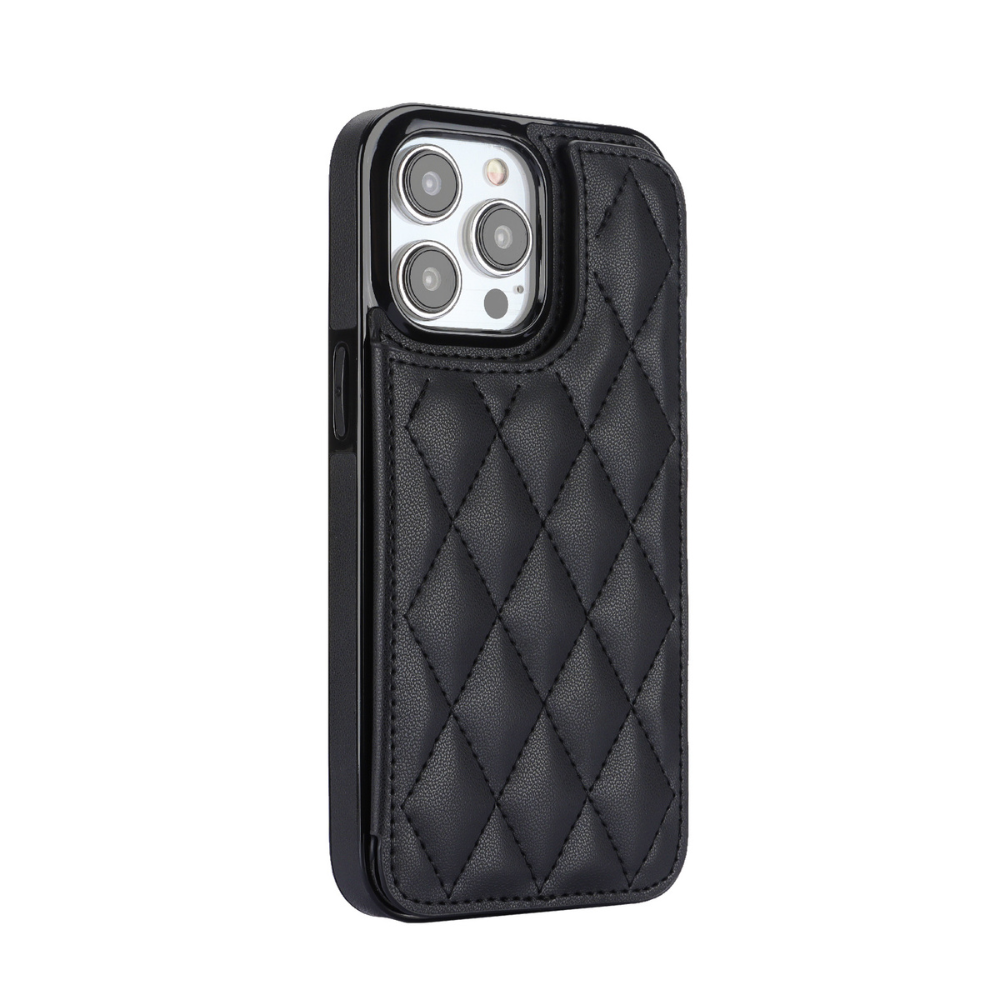 iPhone 12 Pro Max hoesje - Backcover - Pasjeshouder - Kunstleer - Zwart