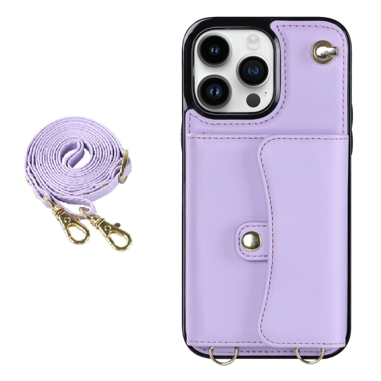 Samsung Galaxy S24 Ultra hoesje - Backcover - Koord - Pasjeshouder - Portemonnee - Kunstleer - Paars afbeelding